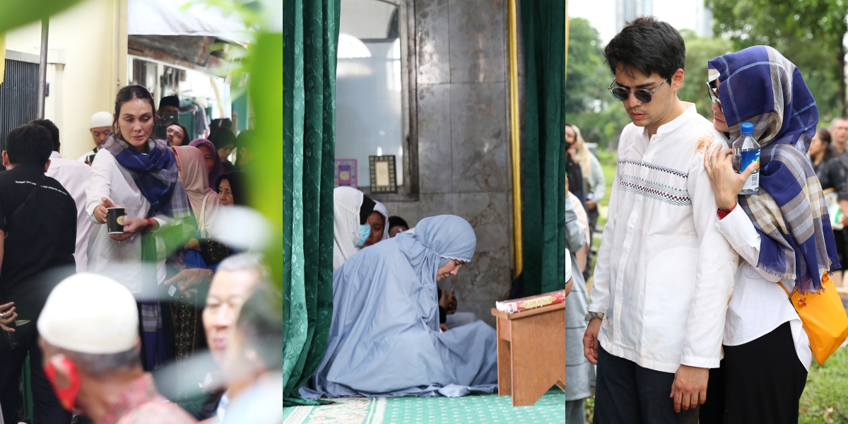 10 Portraits of Luna Maya During the Funeral Procession of Maxime Bouttier's Mother, Sharing Coffee with Mourners - Strengthening Her Boyfriend with a Hug