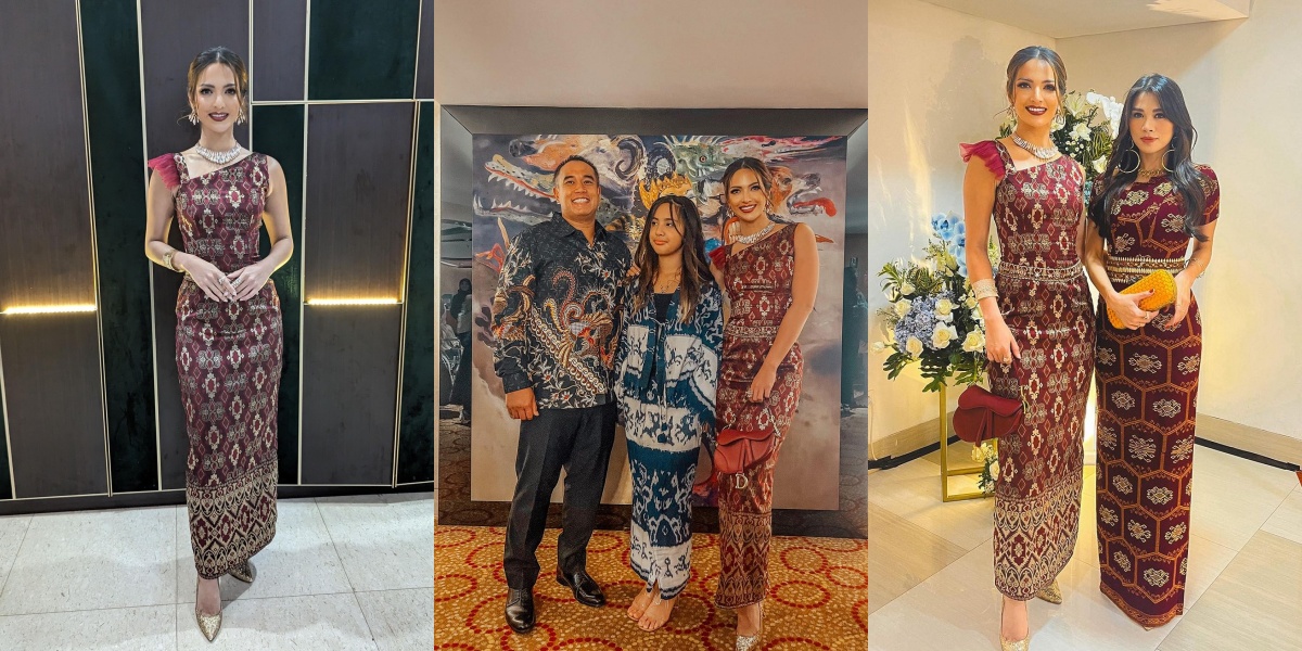 10 Portraits of Nia Ramadhani's Appearance at the Achmad Bakrie Awards Night, Elegant in Traditional Woven Dress - Mikhayla's Beauty Attracts Attention