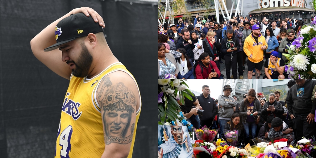 10 Heartbreaking Photos of Fans After Hearing the News of Kobe Bryant's Death, Crying Together in Front of Staples Center