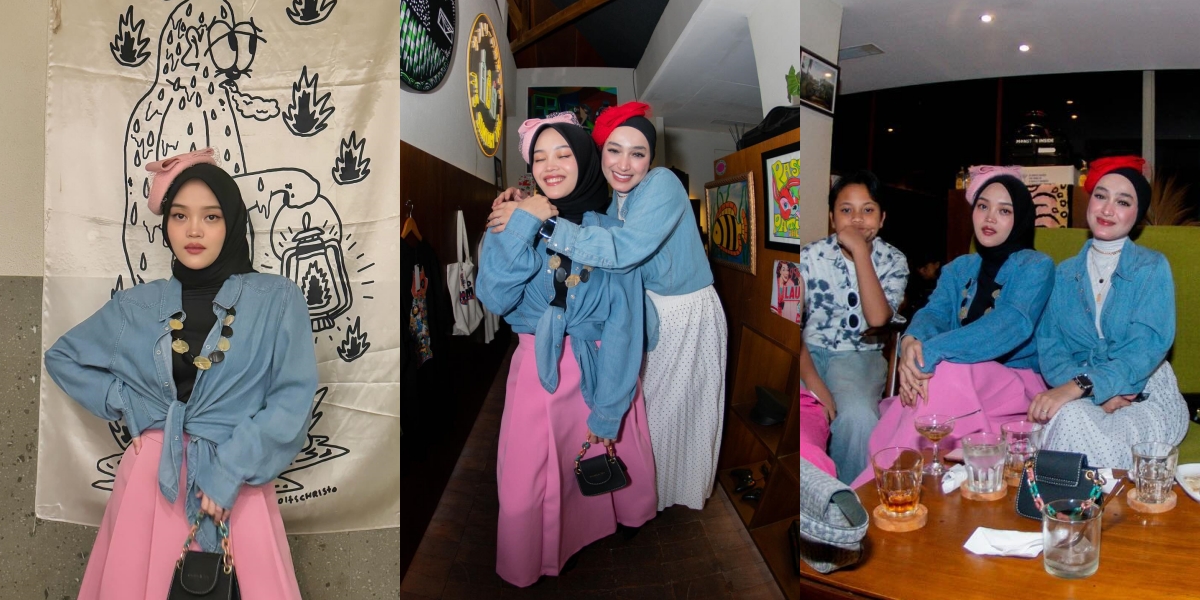 10 Potret Putri Delina at Rizwan's Birthday, Close with Step Mother - Matching Retro Themed Outfits