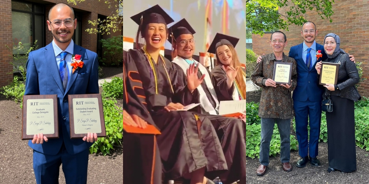 10 Photos of Surya Sahetapy's Graduation from Master's Degree in America, Selected as Outstanding Deaf Graduate - Happy Accompanied by Dewi Yull and Stepfather