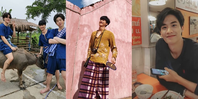 10 Potret Tay Tawan that are very local, more charming wearing sarong - with a buffalo