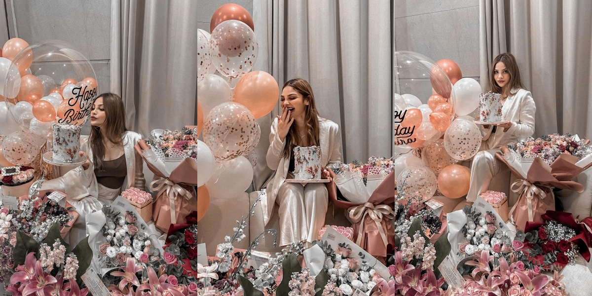 10 Portraits of Nadira Adnan's 26th Birthday, Charming Surrounded by Flowers - Face Becomes Slimmer and Attracts Attention