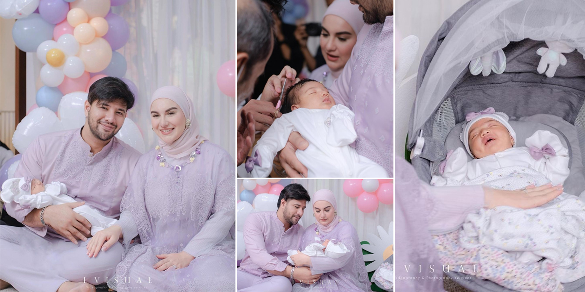 11 Portraits of the 4th Child Akikah Event of Irish Bella and Ammar Zoni, Beautiful Face and Baby Ara Puti's Dimpled Cheeks Become the Highlight