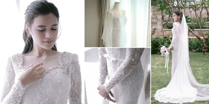 11 Portraits of Audi Marissa's Wedding Dress Details, Luxurious and Elegant with Lace & Crystal Material