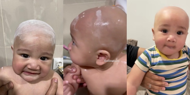 11 Portraits of Rayyanza, Nagita Slavina's Son, Getting His Hair Shaved Because It's Too Thin, His Bald Head Glowing - Making Netizens Even More Fond: Cipung Turns Into Cimol!