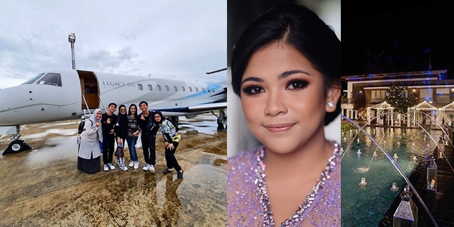 12 Proof of the Luxury of Liana Jhonlin's Engagement, Haji Isam's Son, Holds a Festive Party and Invites Iis Dahlia Using a Private Jet