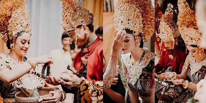 12 Photos of Nora Alexandra and Jerinx SID's Wedding Procession, Attended by the Mayor of Denpasar