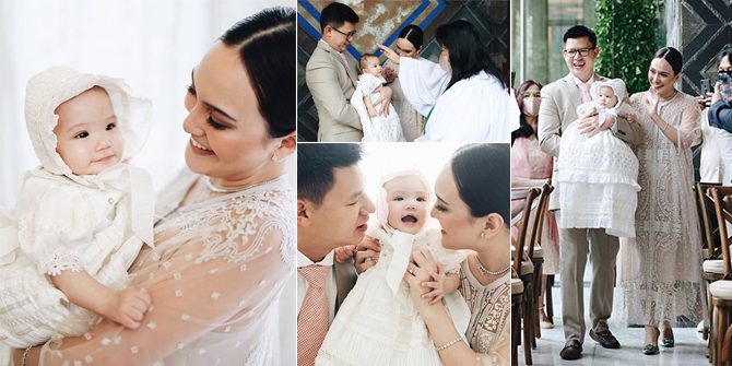 12 Portraits of Baby Claire's Baptism, Beautiful and Adorable in a White Dress