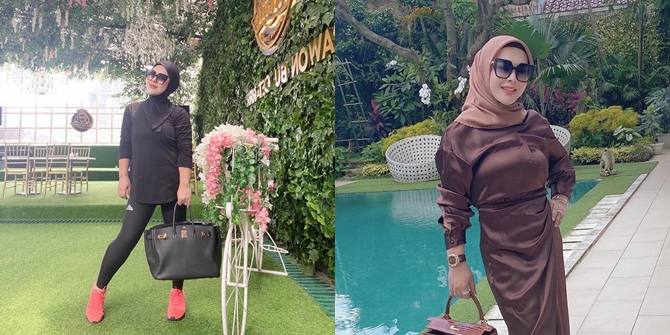 14 Portraits of Aisyahrani, Syahrini's Sister, who is now getting thinner and makes people amazed, her cheeks are very slim - Confidently Wearing Tight Dresses by the Pool