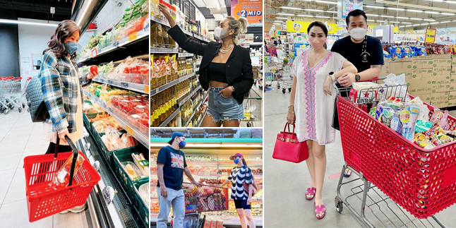 15 Photos of Indonesian Artists Shopping for Monthly Groceries at the Supermarket, Some Wearing House Dresses to Party-ready Makeup