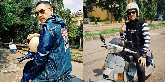 6 Portraits of Giovanni Tobing, the Actor of Bordan in the Soap Opera 'NALURI HATI' Riding a Vespa, Called Handsome and Makes Netizens Want to Ride with Him