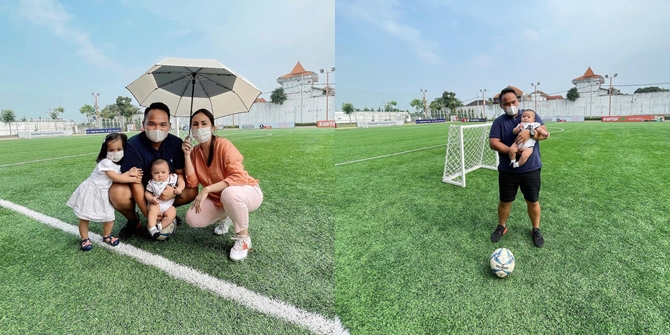 6 Portraits of Momo Geisha Having Fun Playing with Children in Her Own Stadium, Hilarious Ball Tricks with an Adorable Goal!