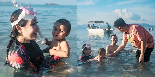 6 Potret Nagita Slavina Playing with Kiano in the Sea During Vacation to Labuan Bajo, Makes Me Want to Have Another Baby