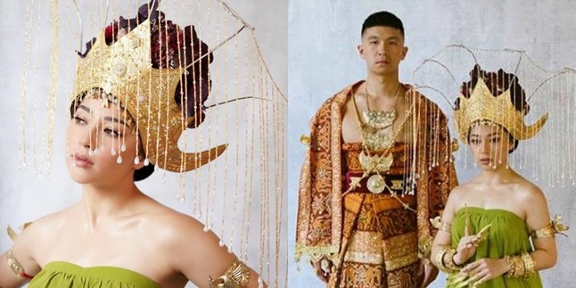 6 Portraits of Nikita Willy and Indra Priawan in Traditional Minang Attire, Beautiful Bride Wears Gold Crown