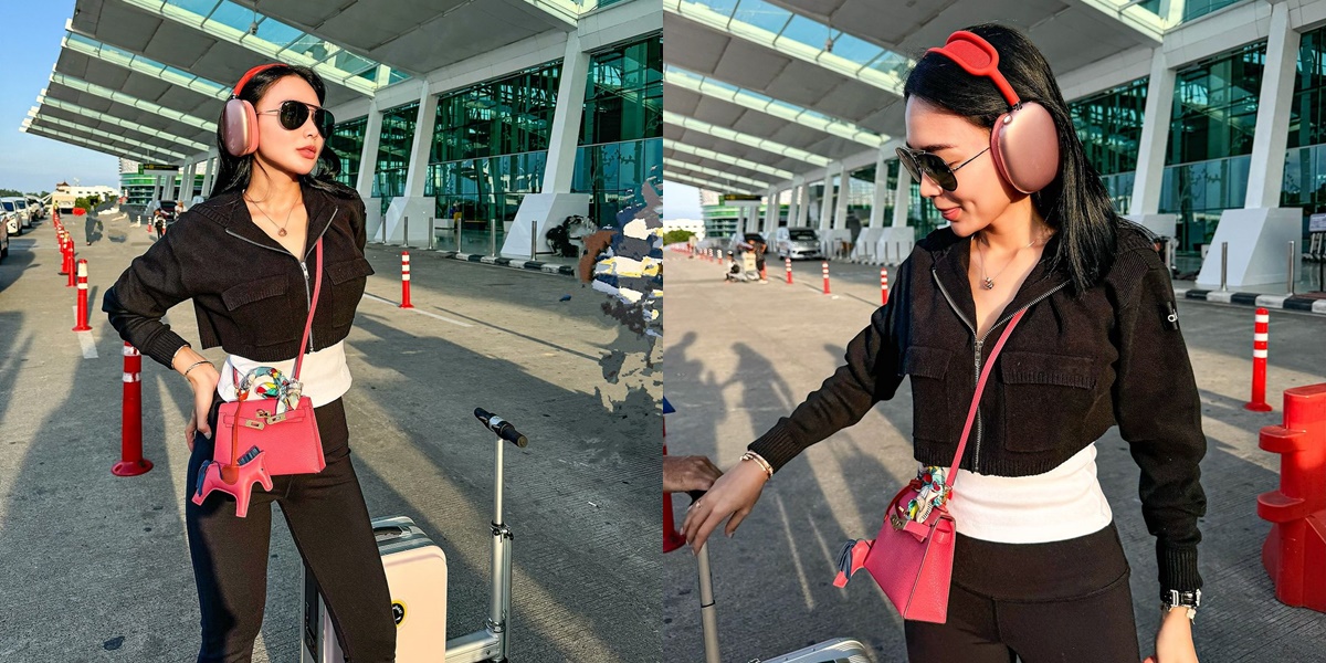 6 Photos of Wika Salim Posing with a Suitcase at the Airport, Last Slide Teasing Who?