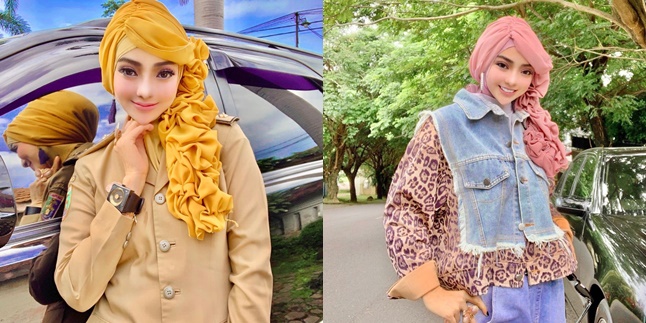 6 Portraits of Yuni Jasmine, a Viral Civil Servant with Barbie Style - Her Hijab is Shaped Like Hair