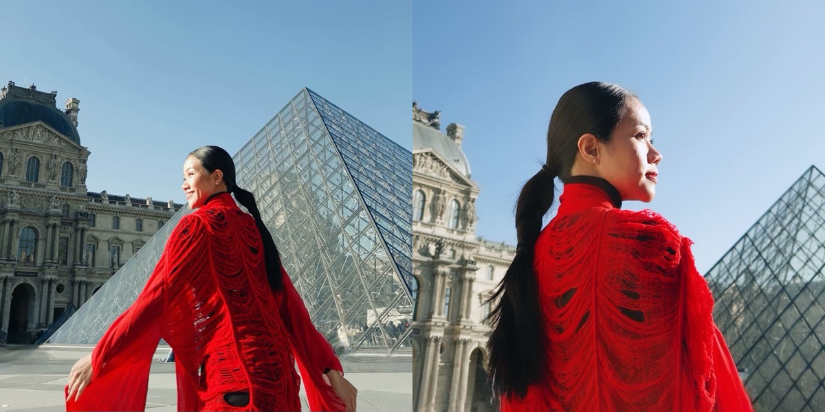 6 Photos of Yura Yunita Wearing a Red Outfit While Strolling in Paris, Thought to Have Just Watched a MU Match