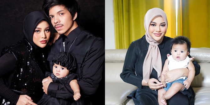 7 Family Portrait Photos of Aurel Hermansyah and Atta Halilintar, Baby Ameena Stands Out for Being Super Photogenic - They Look Elegant in Black Outfits