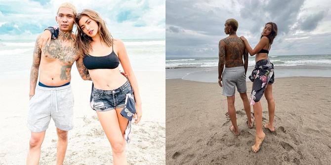 7 Photos of Jessica Iskandar Hanging Out with Young Lex at Bali Beach, Dancing and Making Tik Tok Videos Together