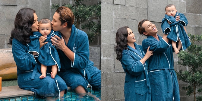 7 Unique Family Photoshoots of Andhika Pratama and Ussy Sulistiawaty, Coordinated Using Bathrobes - Colorful Hair Attracts Attention