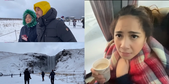 7 Photos of Raffi Ahmad and Nagita Slavina in the Middle of a Snowstorm, Freezing Until Their Faces Turn Red