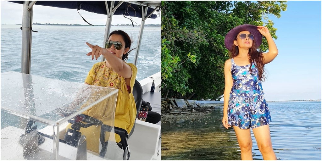 7 Moments of Vacation Mayangsari with Family, Steer the Ship Alone and Praised by Netizens Like a Teenager