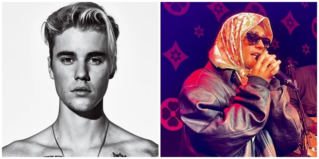 7 Penampilan Justin Bieber Kenakan Hijab Saat Sedang Manggung, Disindir Netizen Sedang Hijrah Hingga Diberi Nama 'Justinah Bieberiah'