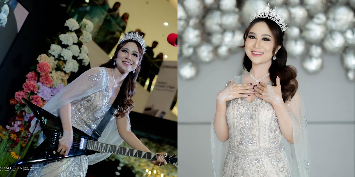 7 Portraits of Mayang Lucyana Looking Elegant in a Wedding Dress, Her Charisma Changes Instantly When Holding an Electric Guitar