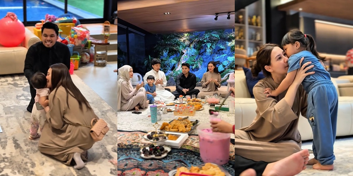 7 Photos of Aaliyah and Thariq Halilintar Breaking Their Fast for the First Time at Atta & Aurel's Home, Fun Playing with Their Niece