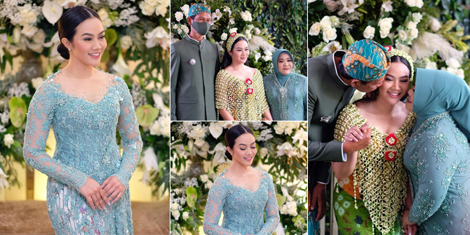 7 Portraits of Yura Yunita's Siraman Event, Looking Beautiful & Graceful in Blue Kebaya