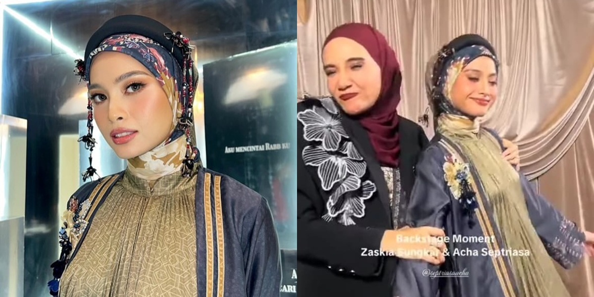 7 Photos of Acha Septriasa at the Fashion Show of Zaskia Sungkar's Collection, Looking Beautiful and Charming - Her Hijab Was Occasionally Adjusted