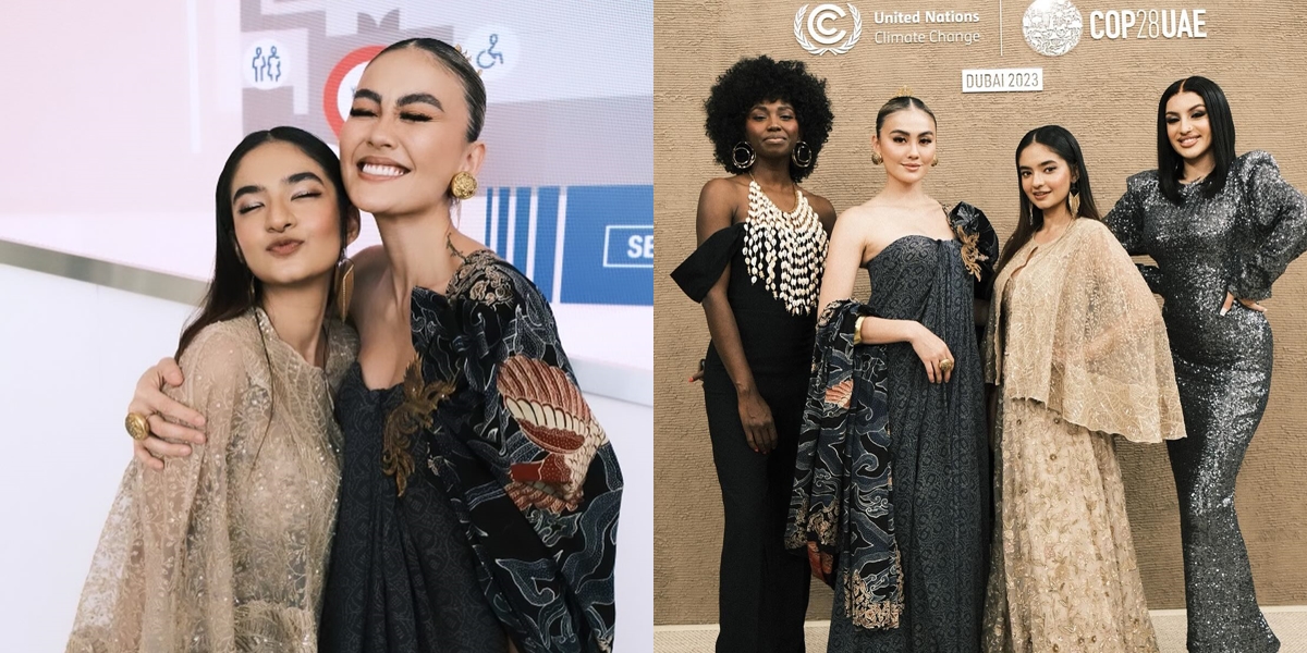 7 Portraits of Agnez Mo as Indonesia's Representative in the Climate Change Conference in Dubai, Anggun Wearing Batik