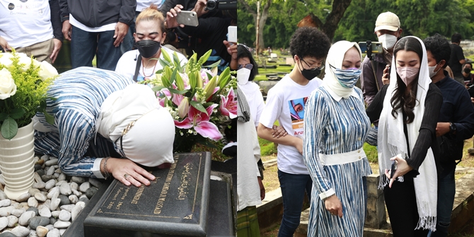 7 Photos of Angelina Sondakh Reuniting with Keanu, Her Only Son, After Being Released, Visiting Adjie Massaid's Grave - Flooded with Tears When Kissing the Tomb