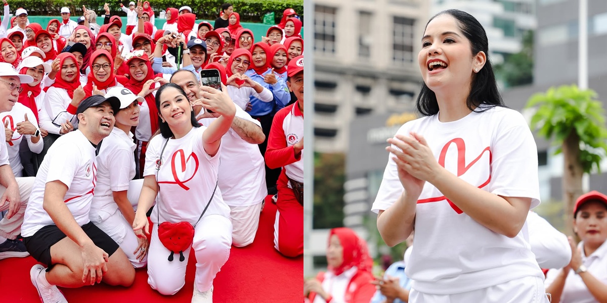 7 Photos of Annisa Pohan Actively Exercising with the Healthy Heart Club, Joining Aerobics with Enthusiasm