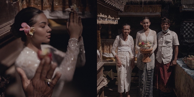 7 Portraits of Ariel Tatum Performing the Melukat Ceremony with Devotion, Looking Beautiful in a White Kebaya - Netizens Questioning About Religion