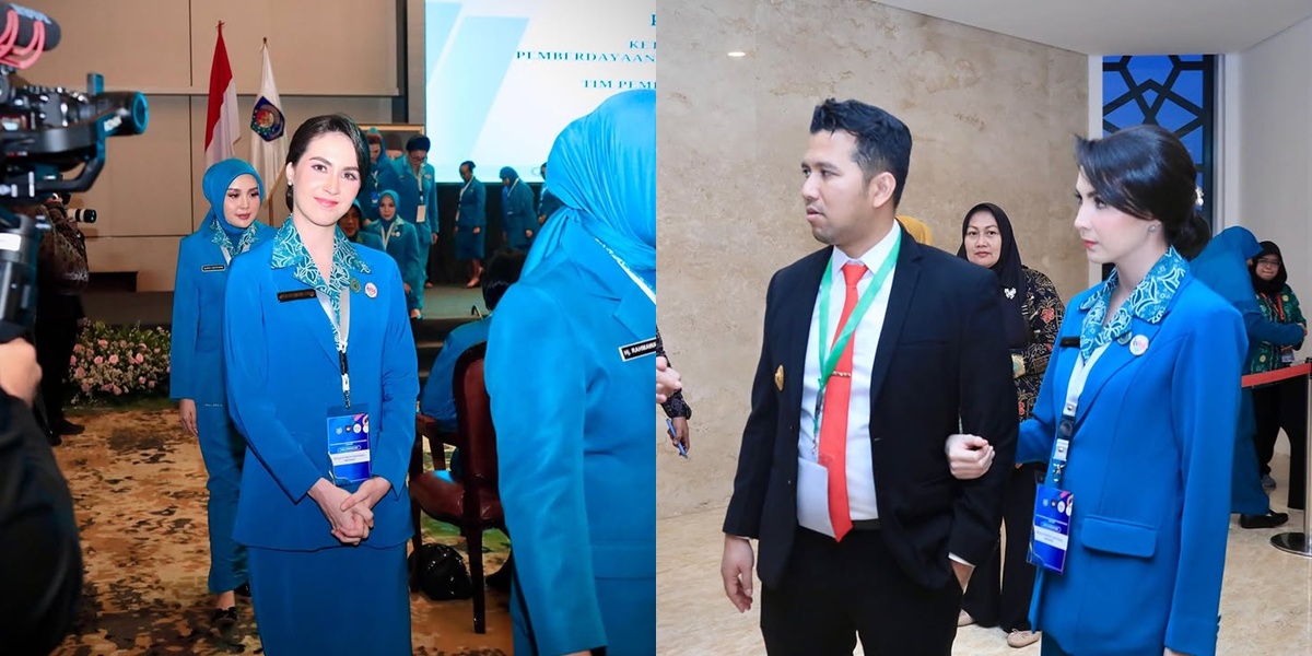 7 Photos of Arumi Bachsin Sworn in as Chair of the TP PKK of East Java Province, Beautiful in a Blue Uniform