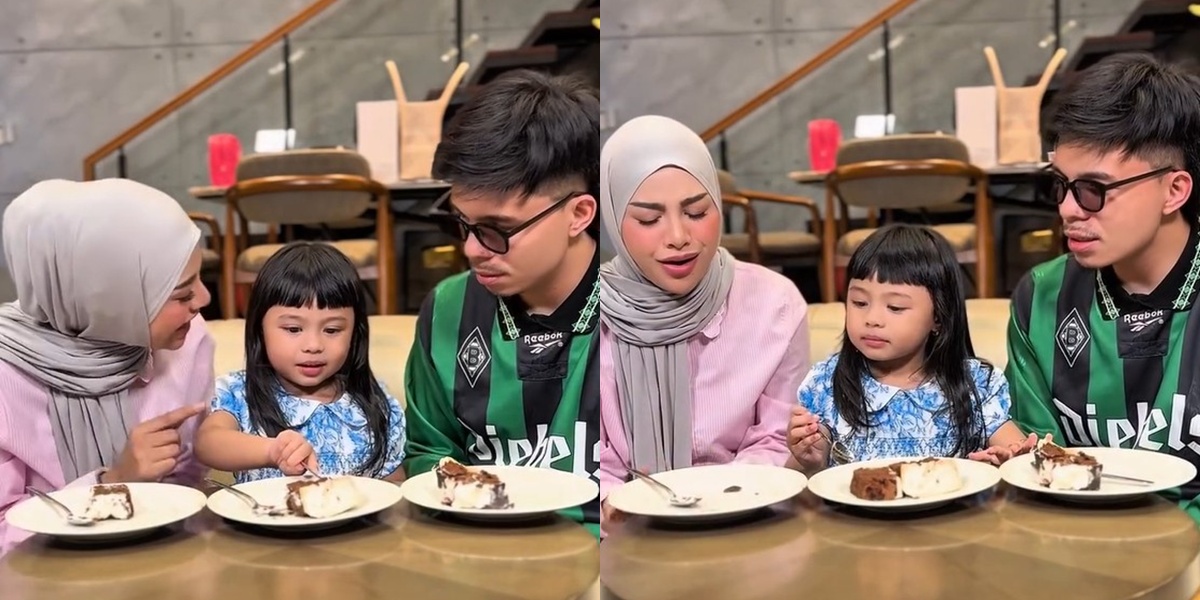 7 Photos of Atta Halilintar & Aurel Hermansyah Doing Cookie Challenge Together with Ameena, Teaching Sharing