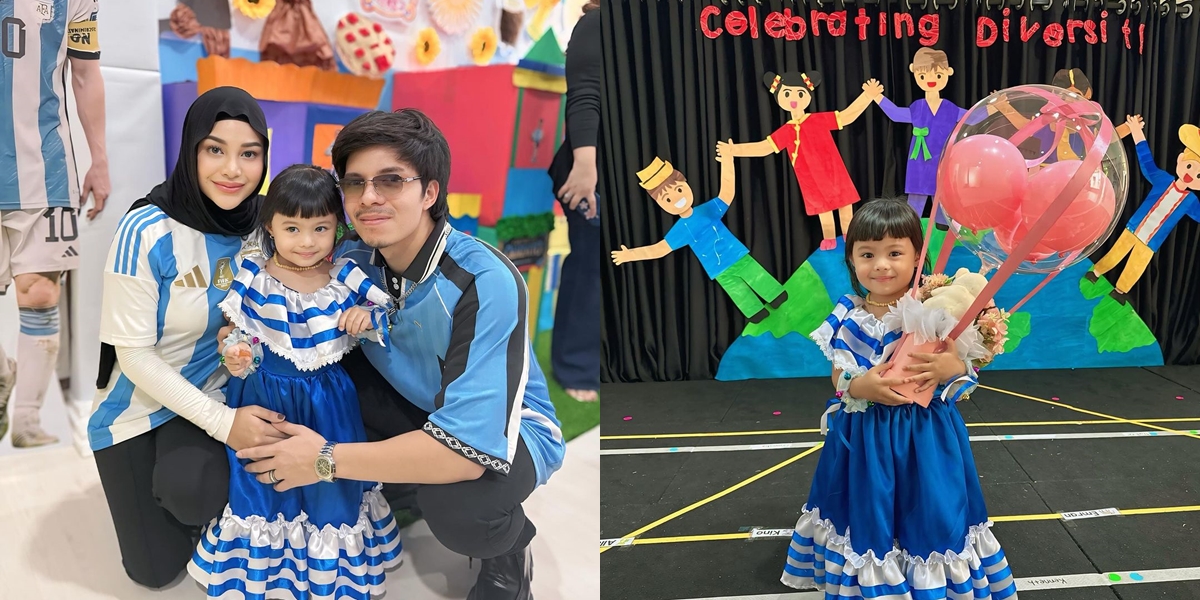 7 Photos of Aurel Hermansyah and Atta Halilintar Wearing Argentina Jerseys at Their Daughter's School Event, Ameena Looks Beautiful and Adorable