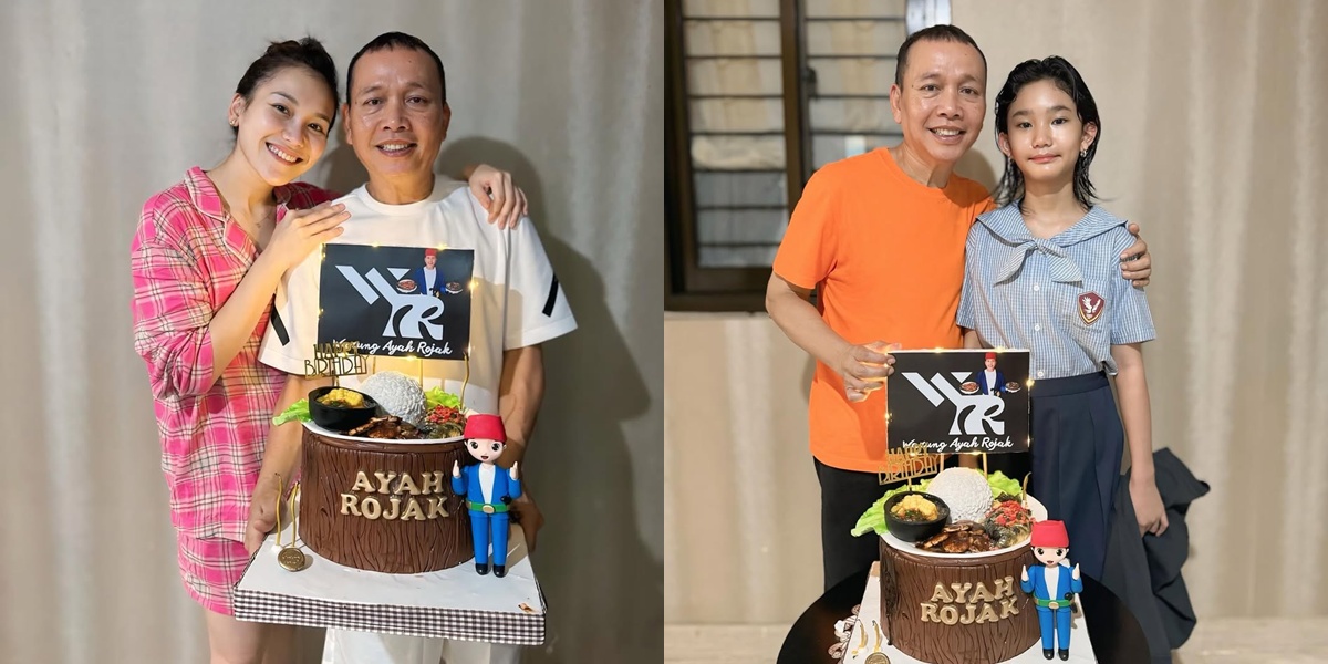 7 Photos of Ayu Ting Ting Celebrating Father Ojak's Birthday, Advising Not to Eat Too Many Sweets