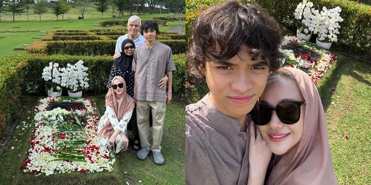 7 Photos of Bunga Citra Lestari and Noah Visiting Ashraf's Grave with Ex-Mother-in-Law, Close and Warm