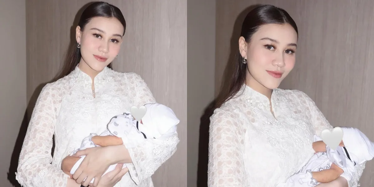 7 Beautiful Photos of Aaliyah Massaid Carrying Baby Arash at the Aqiqah Event, Radiating a Calm Maternal Aura
