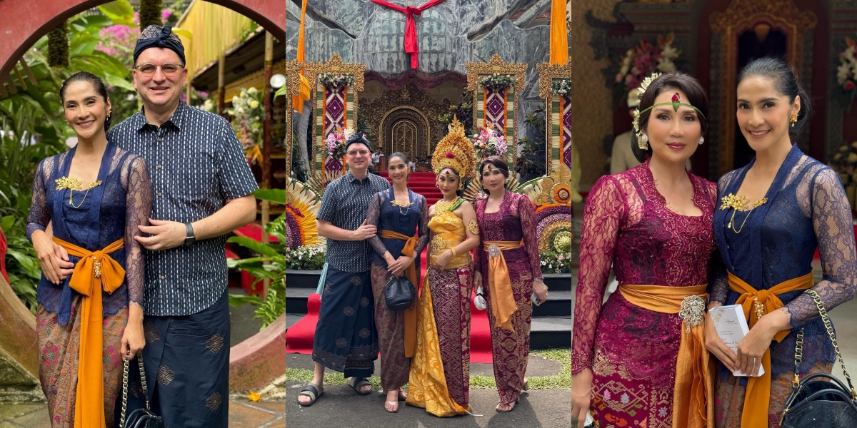 7 Beautiful Photos of Maudy Koesnaedi Wearing a Balinese Kebaya, Attending the Tooth Cutting Ceremony of Antonio Blanco Jr's Sister Along with Her Foreign Husband