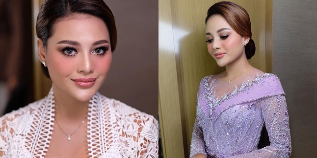 7 Portraits of Aurel Hermansyah's Makeup and Kebaya Details during the Engagement, Called the Love Theme Because of Illusion