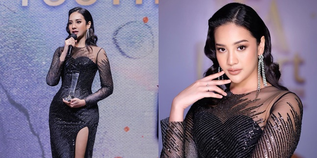7 Portraits of Anya Geraldine's Detailed Appearance at the Insert Fashion Award 2021, Beautiful and Enchanting - Wearing a High Slit Dress