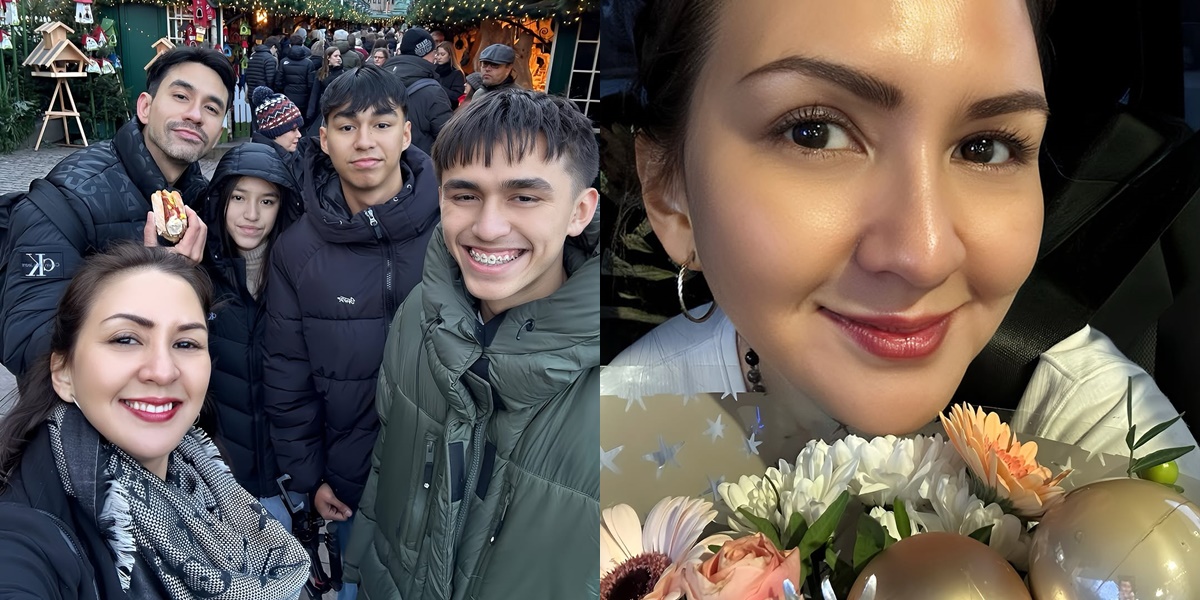 7 Photos of Donna Agnesia Revealing Happiness as a Mother of 3 on Mother's Day, Receives a Flower Surprise from Darius Sinathrya