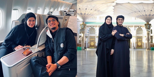 7 Portraits of Donna Harun's First Umrah, Her Appearance Wearing Muslim Clothing and Veil is Astonishing