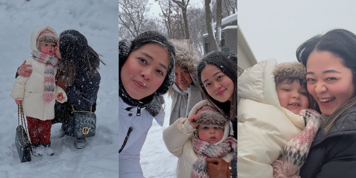 7 Photos of Gracia Indri and Gisela Cindy's Holiday in Quebec, Baby Nova Looks Like a Doll in the Snow - Cheeks Red Like a Tomato from the Cold