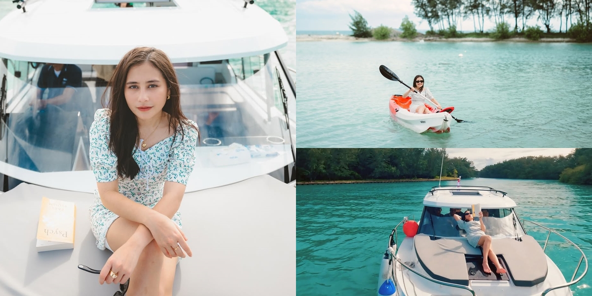 7 Short Healing Photos by Prilly Latuconsina, Enjoy the Beauty of Ponco Island and Payung Island - Relaxing on Her Own Boat