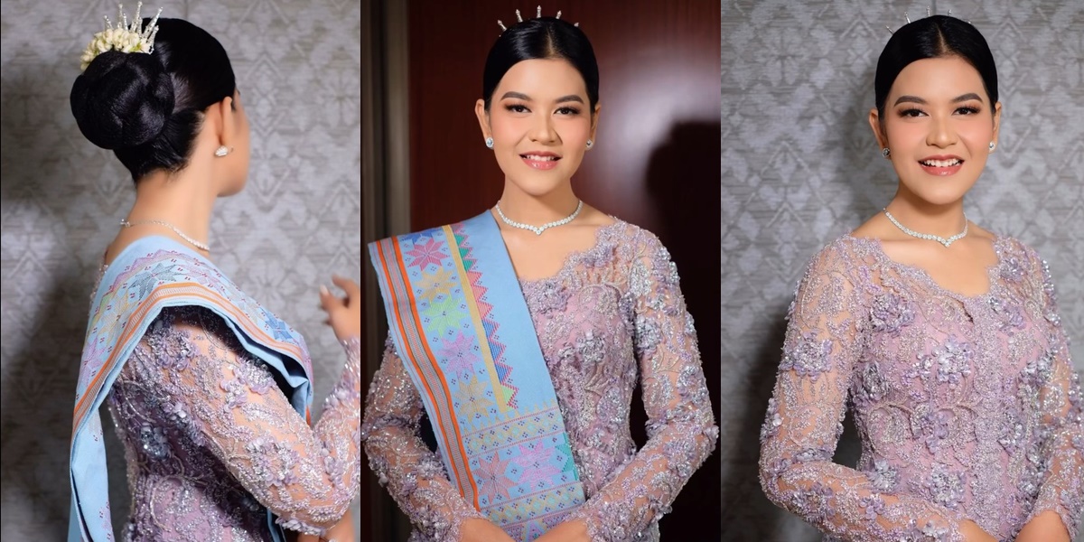 7 Portraits of Kahiyang Ayu at Bobby Nasution's Inauguration as Governor, Beautiful in a Purple Kebaya